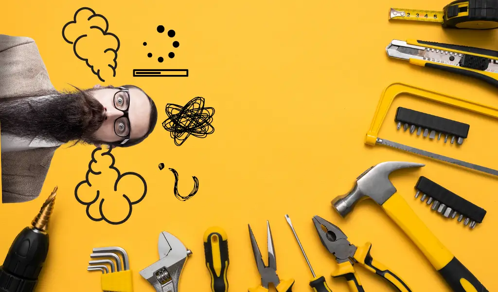 Podstawowe narzędzia dla początkującego majsterkowicza: śrubokręty, młotek, klucze, poziomica i miarka.