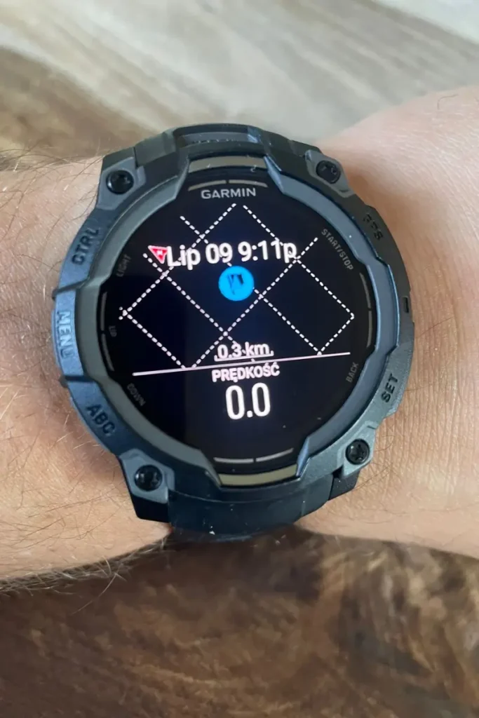 Garmin Instinct 3 AMOLED 45mm GPS – uproszczona mapa trasy podczas aktywności