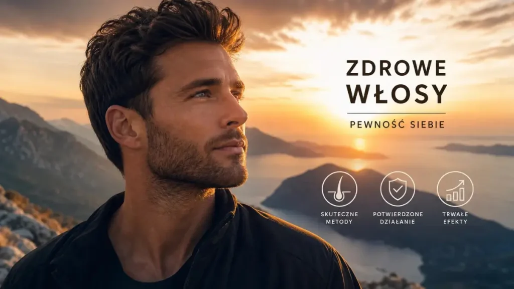 Mężczyzna z gęstymi, zdrowo wyglądającymi włosami – skuteczne metody na łysienie androgenowe.